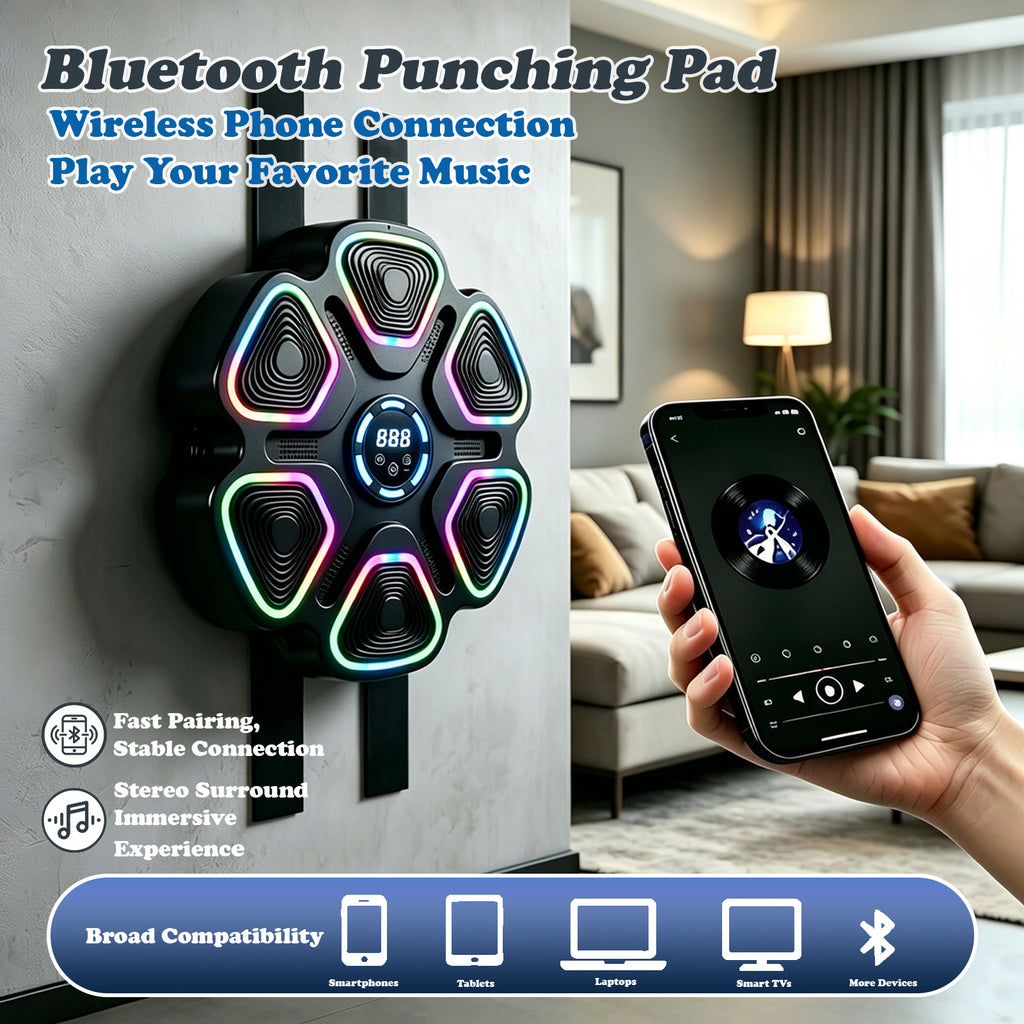 Upgrade Music Boxing Machine for Adults & Kids - Smart Punching Machine with Boxing Gloves with 9 Model&11 Speed, Wall Punching Pad for Home, Office, Gym