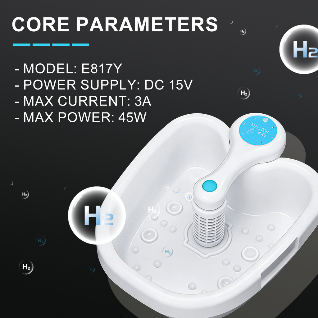 Ionic Foot Bath Detox with Constant Temperature Control Spa Machine for Home | 2 Upgrade Ion Heads, 2 Detox Sea Salt Packs & 1 PC Durable Basin | Soothing Relaxation