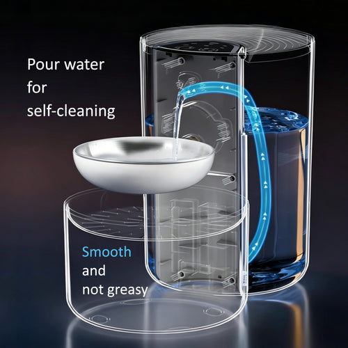 Pet Water Fountain with Water Bowl No Filter 3L Cat Water Dispenser Suitable Cat and Puppy Automatic Pet Fountain with Timed and Quantitative Function Dog Water Fountain Easy to Clean