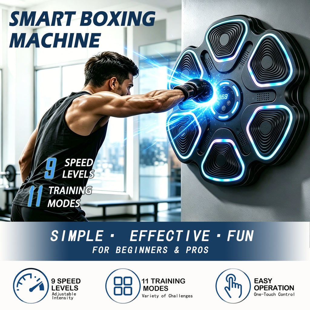 Upgrade Music Boxing Machine for Adults & Kids - Smart Punching Machine with Boxing Gloves with 9 Model&11 Speed, Wall Punching Pad for Home, Office, Gym