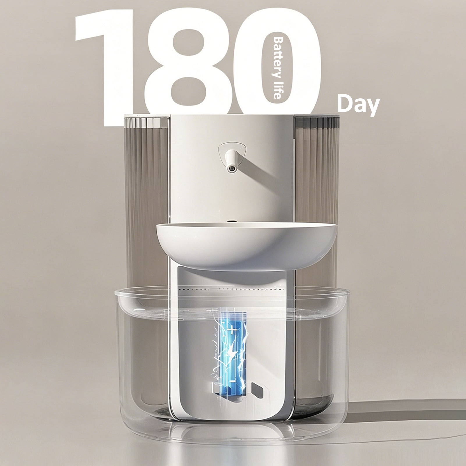 Pet Water Fountain with Water Bowl No Filter 3L Cat Water Dispenser Suitable Cat and Puppy Automatic Pet Fountain with Timed and Quantitative Function Dog Water Fountain Easy to Clean