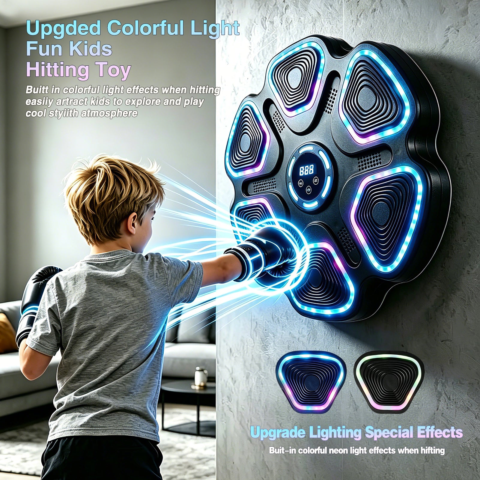 Upgrade Music Boxing Machine for Adults & Kids - Smart Punching Machine with Boxing Gloves with 9 Model&11 Speed, Wall Punching Pad for Home, Office, Gym